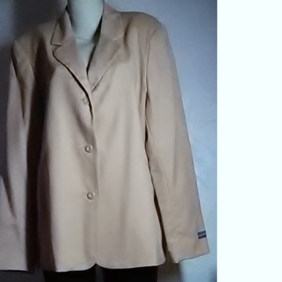 Sag Harbor New Beige Wool Blazer Size 18 - Picture 2 of 6